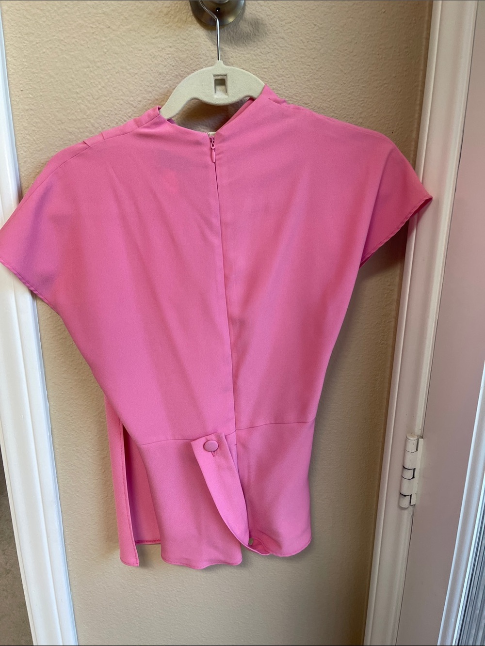 Topshop Pink Draped Cowl Neck Blouse - Picture 2 of 4